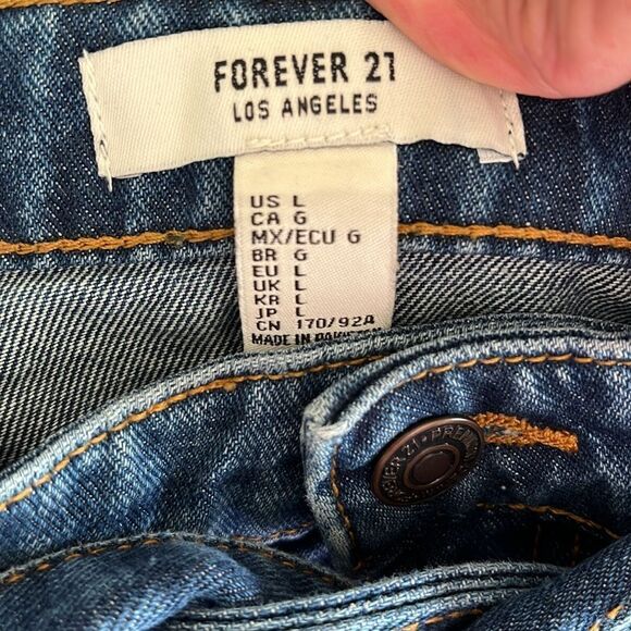 Forever 21 Denim mini Skirt Size L Gently used Blue - Picture 3 of 4